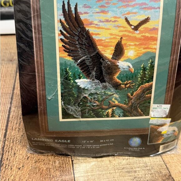 Dimensions Landing Bald Eagle 12×16 Needlepoint Embroidery Kit New Sealed - Picture 2 of 7